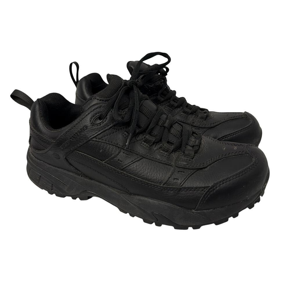 Red Wing Shoes Mens Size 8 Black Leather Aluminum Toe Work